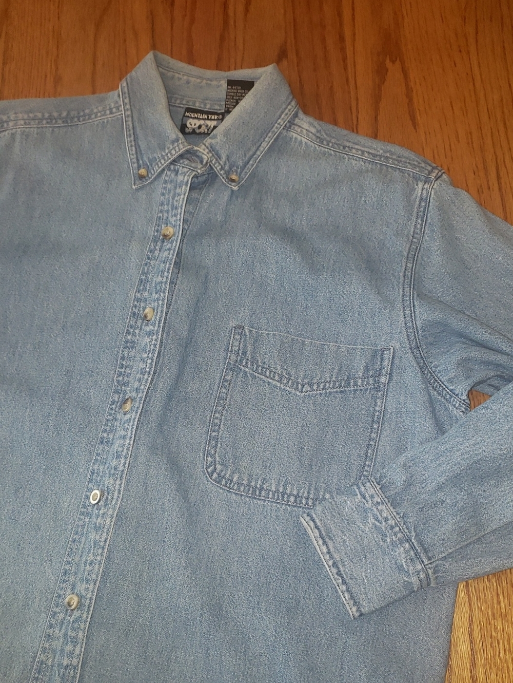 Vtg Blue Jean Button-down Shirt by Mountain Tek Sport Size: M